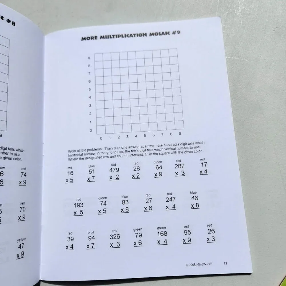 Workbook Activity Book Bundle Lot of 3 Books Multiplication Math Puzzle Card Gam